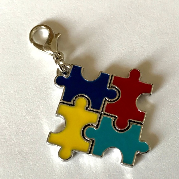 Jewelry - Autism Awareness Puzzle Piece Charm Zipper Pull